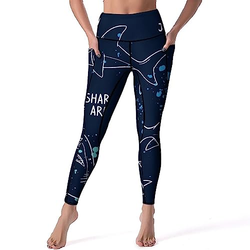 Yoga-Hosen Haie Damen Yoga Leggings Sport Gymnastikhosen von Generic