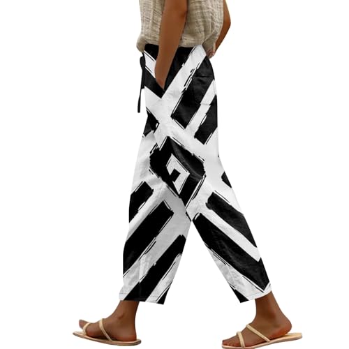 Yogahose Damen Lang,Leichte Sommerhose Damen,7/8 Leinenhose Damen Leicht Boho Sporthose Leinen Stoffhose Lockere Lässig High Waist Strandhose mit Taschen Freizeithose,Weiß,S Yogahose Damen Lang,Leichte Sommerhose Damen,7/8 Leinenhose Damen Leicht Boho Sporthose Leinen Stoffhose Lockere Lässig High Waist Strandhose mit Taschen Freizeithose,Weiß,S von Generic