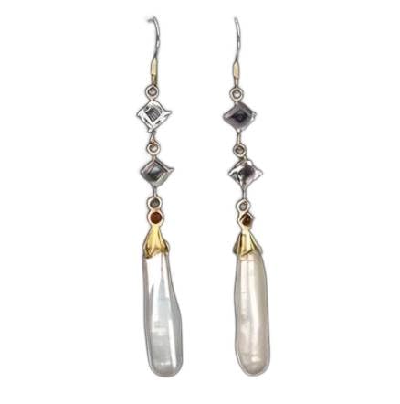 Zarte Ohrhänger natürliche Amethyst Perlen Silber 2 von Generic