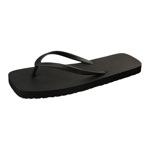 Zehentrenner Damen Sommer Flip Flops Quadratische Zehen Pantoffeln Flache Badelatschen mit rutschfest Sohle Badeschuhe Schwimmbad Strand Komfort Sommer Bequem Flipflop Freizeit Hausschuhe von Generic