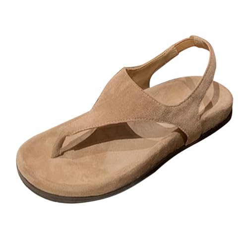 Zehentrenner Sandalen Damen Flach Flip Flops Bohemian Strandsandalen Rutschfest Zehensandalen Leicht Bequem Sandaletten Offenem Zehenbereich Slippers Frauen Badesandalen von Generic