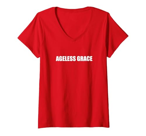 Zeitlose Anmut T-Shirt mit V-Ausschnitt, Damen, Rot, XXL von Generic