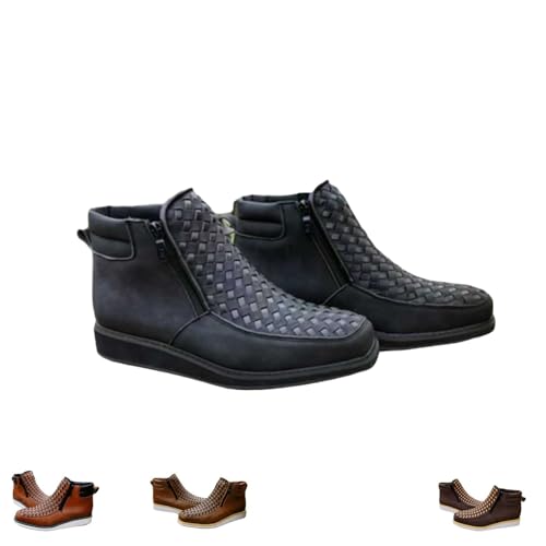 Zenfaze Handgefertigte Western-Cowboystiefel, 2026, neuer orthopädischer Petatillo-Stiefel aus Leder mit quadratischer Zehenpartie for Herren(Black,11) von Generic