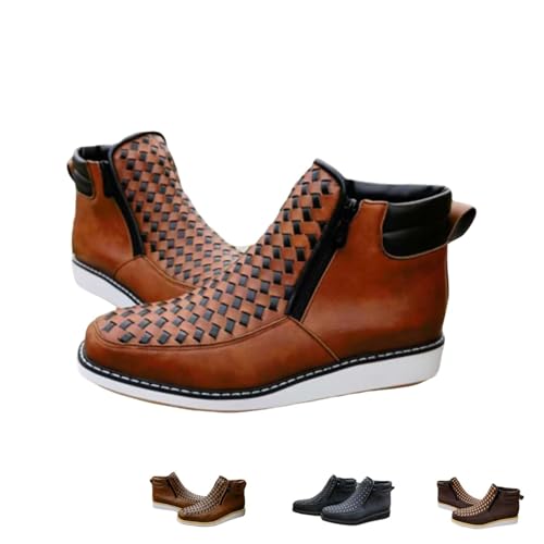 Zenfaze Handgefertigte Western-Cowboystiefel, 2026, neuer orthopädischer Petatillo-Stiefel aus Leder mit quadratischer Zehenpartie for Herren(Brown,12) von Generic