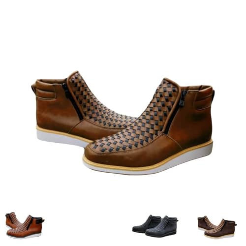 Zenfaze Handgefertigte Western-Cowboystiefel, 2026, neuer orthopädischer Petatillo-Stiefel aus Leder mit quadratischer Zehenpartie for Herren(Khaki,11) von Generic