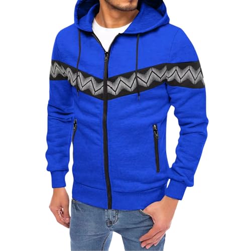 Zipper Hoodie Herren Herbst Jugend Herren Hoody Mit Kapuze Casual Urban Modern Streetwear Hoodie Täglicher Verschleiß Coole Hoodies All-Match Herren E-Royal Blue M von Generic