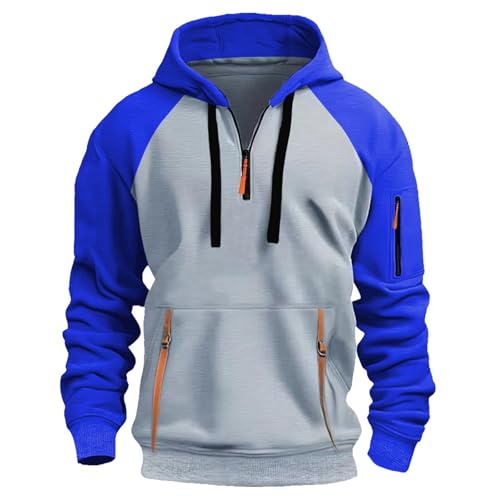 Zipper Hoodie Herren Warme Sweatshirt Halb Reißverschluss Kapuzenpullover Langarm Kapuzenjacke mit Taschen,Blau,XXL Zipper Hoodie Herren Warme Sweatshirt Halb Reißverschluss Kapuzenpullover Langarm Kapuzenjacke mit Taschen,Blau,XXL von Generic