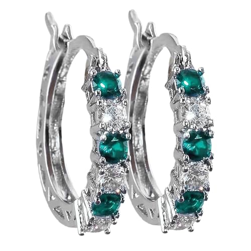 Zirkonia Creolen für Damen - Dekorative Ohrringe für Damen - Glitzer Creolen für den Urlaub - Ohrhänger, Refer to description, Edelstahl, Unisex von Generic