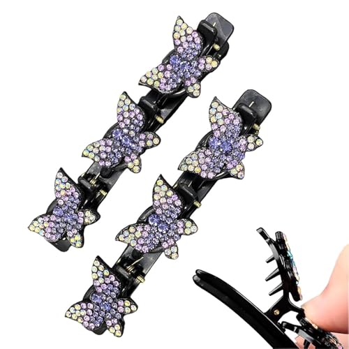 Zopf-Haarspangen, Schmetterlings-Zopfklemmen – Mädchen Frauen Zopf Schmuck Haarschmuck Haarspange | Niedliche Haarspangen, geflochtene Haarnadel, Spitzzange von Generic