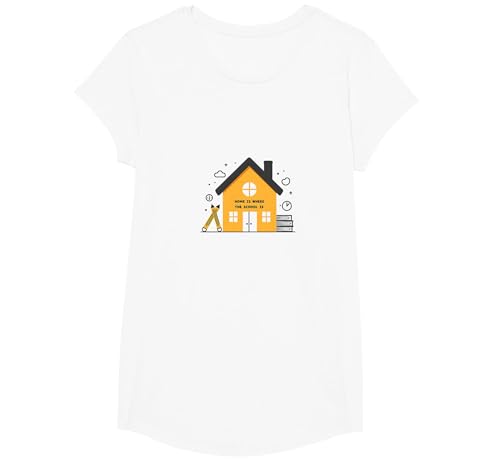 Zuhause ist wo die Schule ist Homeschool Mom Education T-Shirt, Girls, Weiß, XS Zuhause ist wo die Schule ist Homeschool Mom Education T-Shirt, Girls, Weiß, XS von Generic