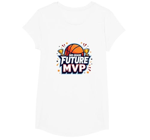 Zukünftiger MVP-Basketballmeister der 3. Klasse T-Shirt, Girls, Weiß, XS Zukünftiger MVP-Basketballmeister der 3. Klasse T-Shirt, Girls, Weiß, XS von Generic
