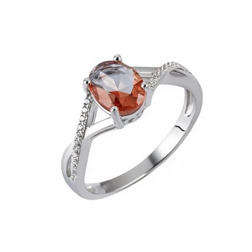 Zultanit Oval 8 * 6mm Sultanit Ring 925 Sterling Silber Farbwechsel Nano Diaspore Edelstein Feiner Schmuck für Frau täglich tragen (8) von Generic