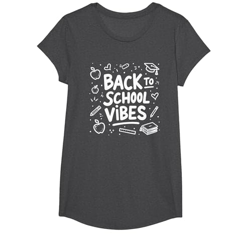 Zurück zu School Vibes T-Shirt, Girls, Anthrazit Meliert, XS Zurück zu School Vibes T-Shirt, Girls, Anthrazit Meliert, XS von Generic