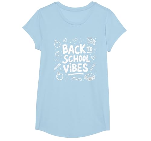 Zurück zu School Vibes T-Shirt, Girls, Himmelblau, XS Zurück zu School Vibes T-Shirt, Girls, Himmelblau, XS von Generic