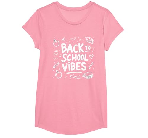 Zurück zu School Vibes T-Shirt, Girls, Rosa, XS Zurück zu School Vibes T-Shirt, Girls, Rosa, XS von Generic