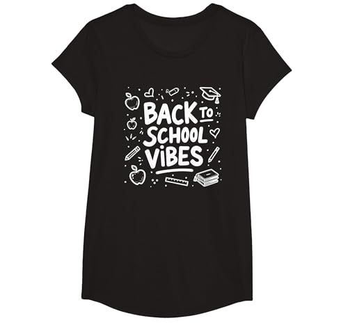 Zurück zu School Vibes T-Shirt, Girls, Schwarz, XS Zurück zu School Vibes T-Shirt, Girls, Schwarz, XS von Generic