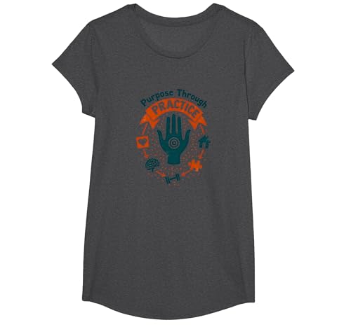 Zweck durch Praxis Ergotherapie Motivation T-Shirt, Girls, Anthrazit Meliert, XS von Generic