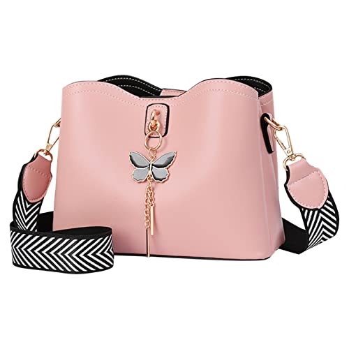 Zwei Taschen Damen Groß Umhängetaschen für Damen, lässige Umhängetasche mit verstellbarem Riemen Holster Taschen Lampe (Pink, One Size) von Generic