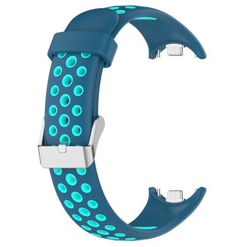 Zweifarbig Sport Armbänder Kompatible mit Xiaomi Smart Band 10 Armband für Damen Herren,Weiche Silikonband Ersatz Armband für Xiaomi Mi Band 10 Ersatzarmband (Blau-Mint) von Generic