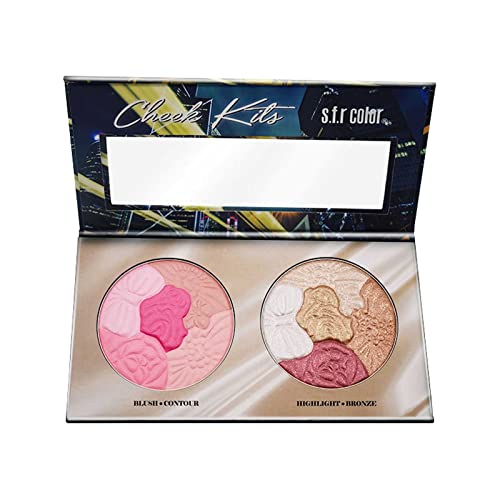 Zweifarbiges Backrouge-Pulver aus Papier, 5-farbiges Blütenblatt-Rouge-Rouge-Highlighter, natürliches, langanhaltendes Gesichts-Make-up Flüssig Hände (A, One Size) von Generic