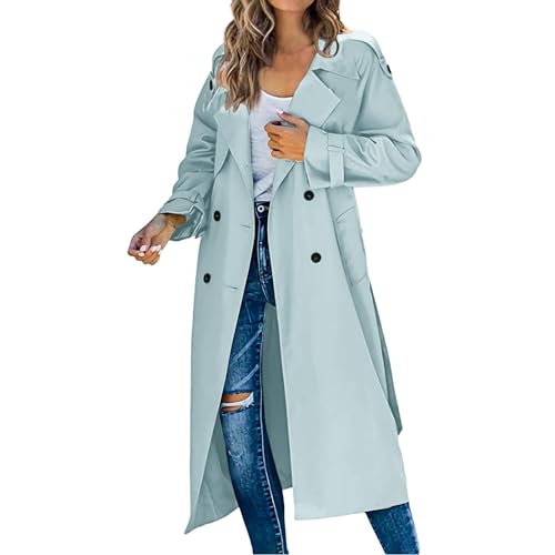 Zweireihiger Duster Trenchcoat für Damen Schmaler Maxi Langmantel in Voller Länge Geeignet für Frühlings und Herbstkleidung Zweireihiger Duster Trenchcoat für Damen Schmaler Maxi Langmantel in Voller Länge Geeignet für Frühlings und Herbstkleidung von Generic