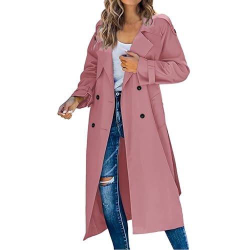 Zweireihiger Duster Trenchcoat für Damen Schmaler Maxi Langmantel in Voller Länge Geeignet für Frühlings und Herbstkleidung Zweireihiger Duster Trenchcoat für Damen Schmaler Maxi Langmantel in Voller Länge Geeignet für Frühlings und Herbstkleidung von Generic