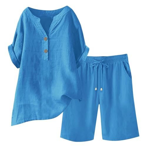 Zweiteiler Damen Sommer Musselin Bluse Und Shorts Langarm Freizeitanzug Baumwolle Leinen Y2K Sportanzug Summer Musselin Bluse Set Outfit Leinen Hemd Shorts Einfarbig Lounge Set Strand Y2K Clothes Zweiteiler Damen Sommer Musselin Bluse Und Shorts Langarm Freizeitanzug Baumwolle Leinen Y2K Sportanzug Summer Musselin Bluse Set Outfit Leinen Hemd Shorts Einfarbig Lounge Set Strand Y2K Clothes von Generic
