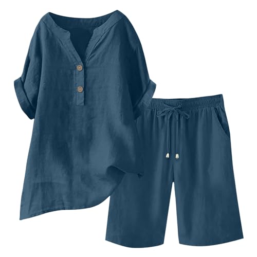 Zweiteiler Damen Sommer Musselin Bluse Und Shorts Langarm Freizeitanzug Baumwolle Leinen Y2K Sportanzug Summer Musselin Bluse Set Outfit Leinen Hemd Shorts Einfarbig Lounge Set Strand Y2K Clothes Zweiteiler Damen Sommer Musselin Bluse Und Shorts Langarm Freizeitanzug Baumwolle Leinen Y2K Sportanzug Summer Musselin Bluse Set Outfit Leinen Hemd Shorts Einfarbig Lounge Set Strand Y2K Clothes von Generic