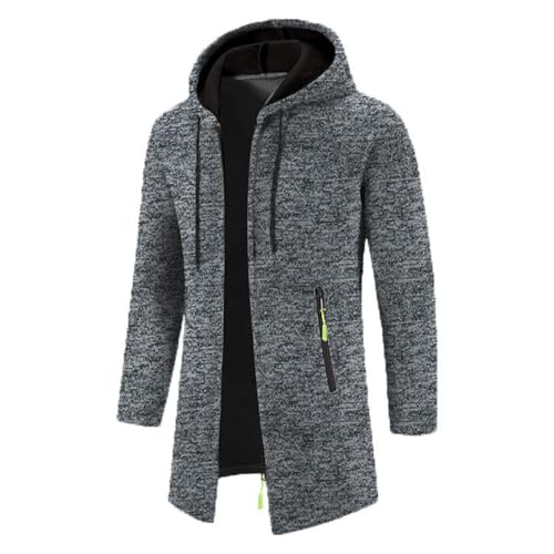 angebote des tages heute Strickjacke Herren Lang Sweatjacke mit Reißverschluss Gestrickt Winterjacke Cardigan Große Größen Mantel Trachtenjacke Winter Kapuze Jacke Leichte Wintermantel Strickmantel von Generic