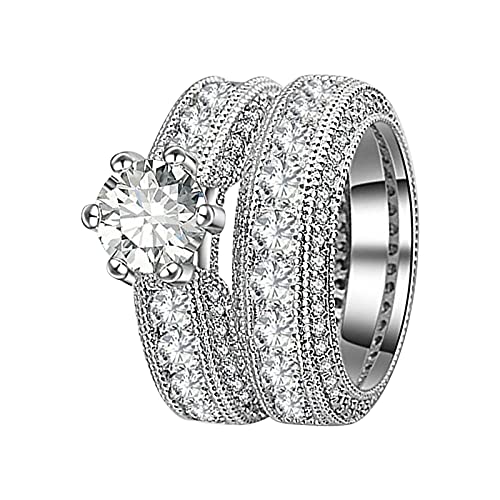 beliebtes Set Euramerican Ring Diamond Set Damenringe im Stil von Ringelshirt Damen Karneval Langarm (C, One Size) von Generic