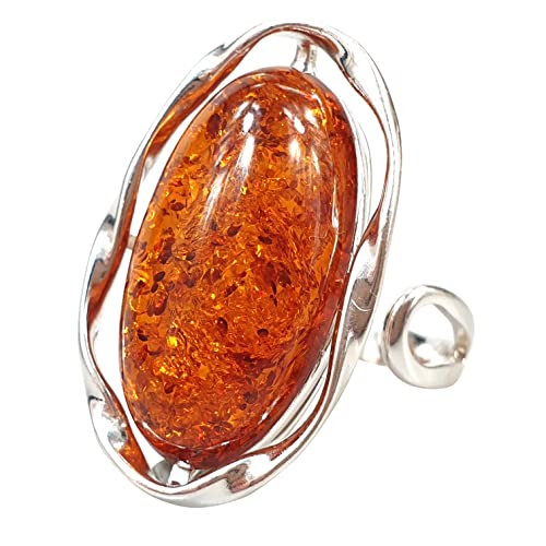 braun Bernsteinring Echt Baltischer Bernstein Ring Einschtellbare Klein Gelb Ring Edelstein Ring medium von Generic