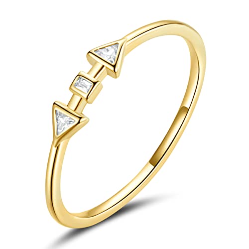 einfaches Design Pfeil cz Vergoldeter Ring für Frauen Männer Geometrischer Ring von Generic