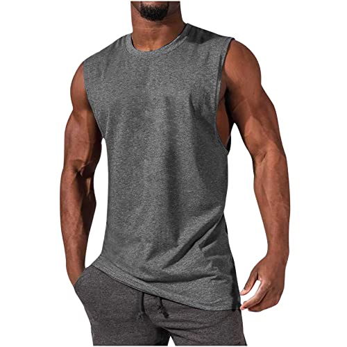 Unterhemd Herren Regular Sommer Tank Top Kurzarm Bequeme T Shirt Stretch Freizeit Achselshirts Baumwolle Schnelltrocknendes Tankshirt Bodybuilding Passform Oberteile von Generic