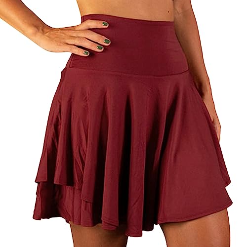 fransenrock Damen Festival Damen Tennis Skort Tennisröcke Sport Hosenrock Rock Sommer Minirock Golfrock mit Tasche & Innenhose für Laufen Tennis Golf Uv-Schutz Outdoor Reise vj12 von Generic