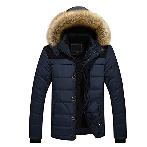 jacke herren winter,Herren Übergangsjacke Lang Daunenjacke mit Abnehmbarer Kapuze Daunenmantel Herbst Winter Steppjacke Warme Jacke Outdoorjacke Mantel Gefütterter Wintermantel von Generic