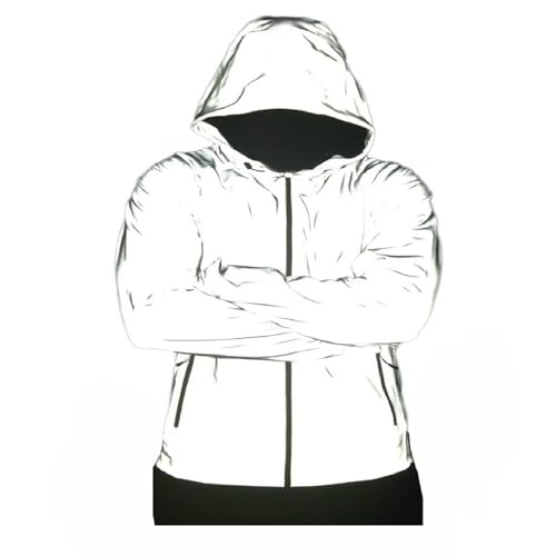 jacke reflektierend herren，Fahrradjacke Damen Winter Thermo Reflektierend Wasserabweisend Winddicht Atmungsaktiv Radjacke Laufjacke,Grau 2,L von Generic