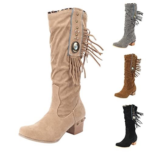 kniehohe stiefel damen mit blockabsatz - winterstiefel damen hochschaft - wildleder Overkneestiefel elegante Langschaftstiefel Rundzehe Cowboystiefel Rutschfest reitstiefel hohe Damenstiefel kniehohe stiefel damen mit blockabsatz - winterstiefel damen hochschaft - wildleder Overkneestiefel elegante Langschaftstiefel Rundzehe Cowboystiefel Rutschfest reitstiefel hohe Damenstiefel von Generic