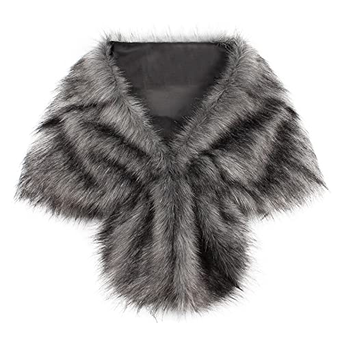langes Kunstfell-Schal-Wrap für Damen - edle Stola - wie echtes Fell Elegant von Generic