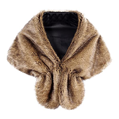 langes Kunstfell-Schal-Wrap für Damen - edle Stola - wie echtes Fell Elegant von Generic