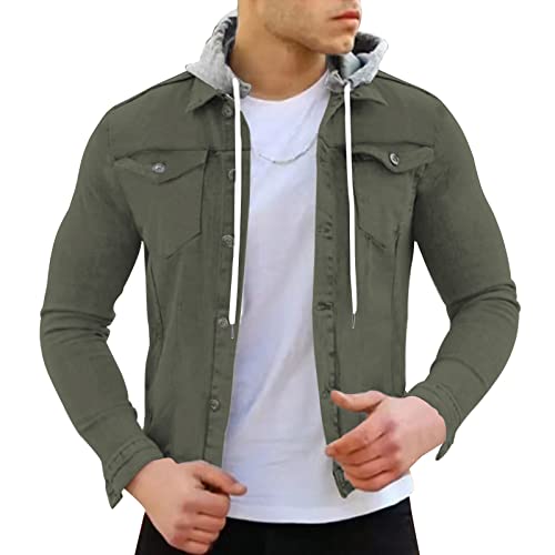 mantel herren winter,Herren Jeansjacke Stretch Jeans Jacke Kurz Mantel mit Fell Fleece Übergangsjacke Freizeitjacke Winterjacke mit Steppjacke Herbst Winter Übergangs Jeans von Generic