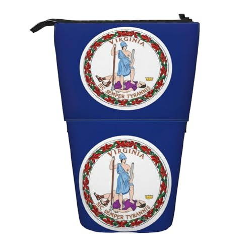 mit Reißverschluss Bleistift Tasche Flagge des Staates Virginia Federmäppchen Premium Mäppchen für College Erwachsener Schulsachen von Generic