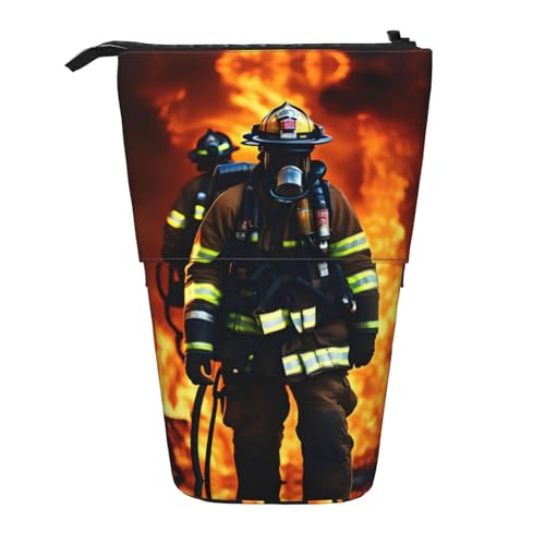 mit Reißverschluss Bleistiftetui Feuerwehrmann Feuerwehrmann Flammendruck Stiftemappe Tragbar Pencil Case für College-Studenten Student Damen von Generic