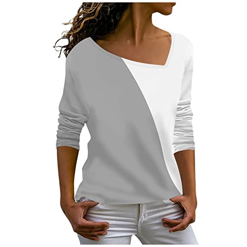 musselin Bluse Geschenke für Frauen pärchen Pullover v Ausschnitt Damen XXL Hoodie Dirndlbluse Spitze Selbst Gestalten Rippshirt Top Blanket(S, Gray) von Generic