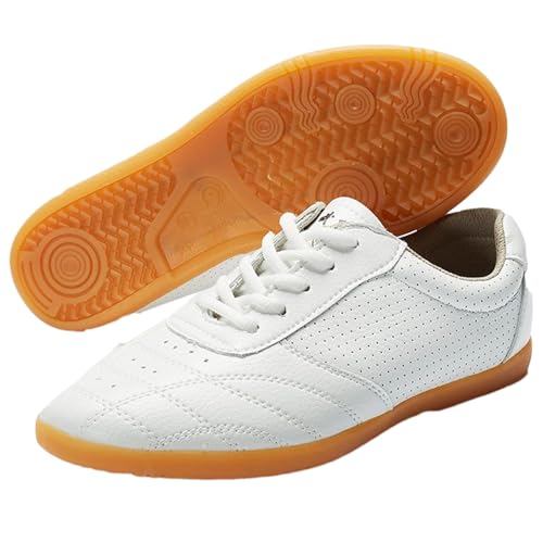 rutschfeste Kung Fu Schuhe, Boxen Karate Tai Chi Schuhe Atmungsaktive verschleißfeste Wing Chun Martial Arts Turnschuhe,Weiß,35 EU von Generic