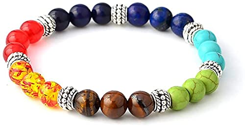 s Armband Perlen Armbänder Kristall Armband Balancing Runde Perlen Armband Fancy Schmuck Geschenk für Frauen, Stein Kristall Edelstein Polycarbonat Bernstein Stein: Kristall Türkis Lapislazuli von Generic