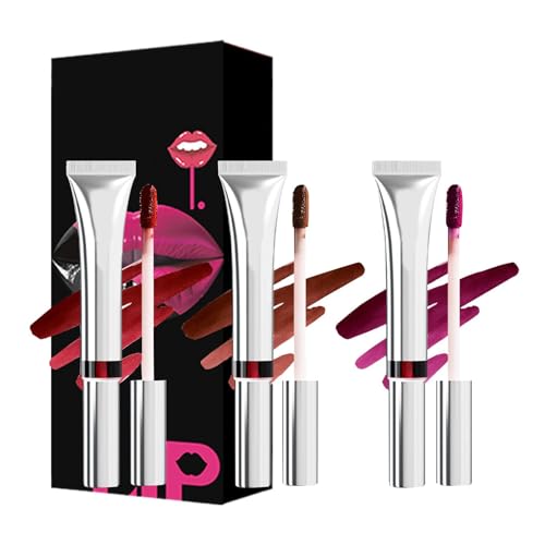 schälen, Lippenfutter Peeling | Wasserdichtes Lippenfutter - Smudge Proof Lipgloss 3er Set, Longwear pigmentierte Schale von Ken Lippenstift für Frauen Kosmetik von Generic