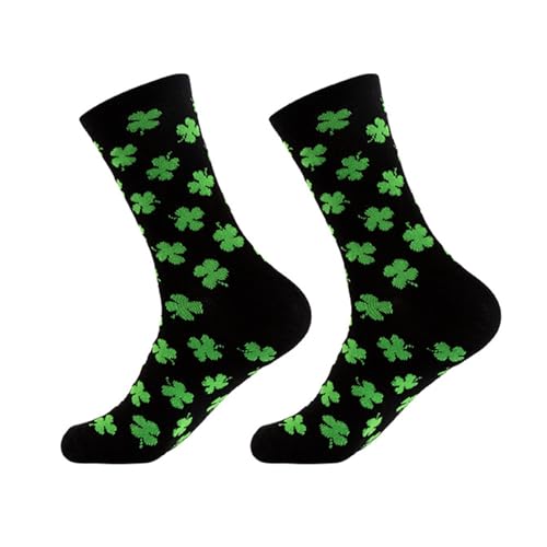 socken damen St. Patricks Day Shamrocks Socken über Knie Oberschenkel gestreifte Strümpfe Kostümzubehör für St. Patricks Day Irish Party A03 von Generic