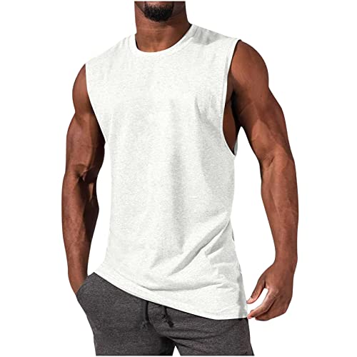 Unterhemd Herren Regular Sommer Tank Top Kurzarm Bequeme T Shirt Stretch Freizeit Achselshirts Baumwolle Schnelltrocknendes Tankshirt Bodybuilding Passform Oberteile von Generic