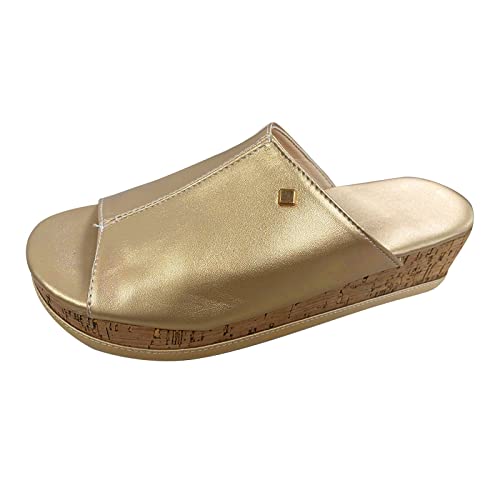 trekkingsandalen damen Sommer Pantoletten Damen Strandsandaletten Plattform Leder Mode Aushöhlen Plateau Strand Sandalen Vintage Lässige Rutschfest Open Toe Römische Sandaletten A10 von Generic