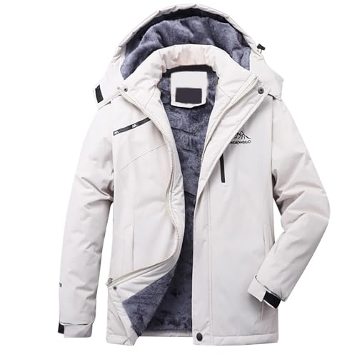 übergangsjacke mädchen Wasserdicht lange Ärmel Unifarben Winterjacke Kerb-Kragen mädchen Fleecejacke mit Kapuze Schlanke Extra dick atmungsaktiv teddyjacke Sport Fashion & Damenmode Frauen ZWhite 8XL von Generic